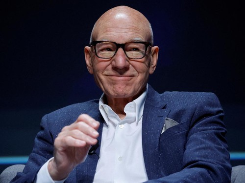FILE PHOTO: Actor Sir Patrick Stewart attends a conference at the Cannes Lions International Festival of Creativity in Cannes, France, June 23, 2022.    REUTERS/Eric Gaillard/File Photo