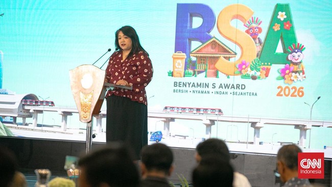 Suasana Acara penganugerahan Benyamin S Award 2026 di salah satu hotel di Jakarta, Jumat (30/10). 10 kelurahan yang menjadi finalis Benyamin S Award 2026 yakni, Kelurahan Kebon Sirih, Kelapa Gading Timur, Srengseng, Sukabumi Utara, Taman Sari, Kebon