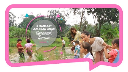 Serunya Keluarga Sissy dan Ririn Dwi Nyebur ke Sawah