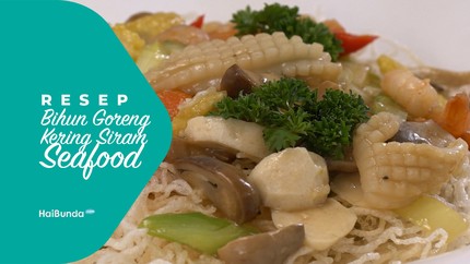 Resep Bihun Goreng Kering Siram Seafood