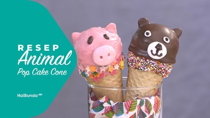 Resep Animal Pop Cake Cone