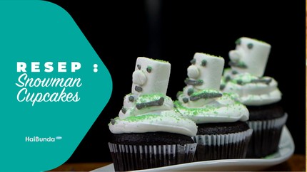 Resep Snowman Cupcakes