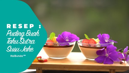 Resep Puding Buah Tahu Sutera Saus Jahe