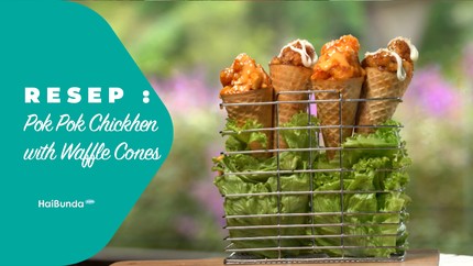Resep Pok Pok Chicken with Waffle Cones